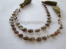 Green Andalusite Faceted Heart Beads